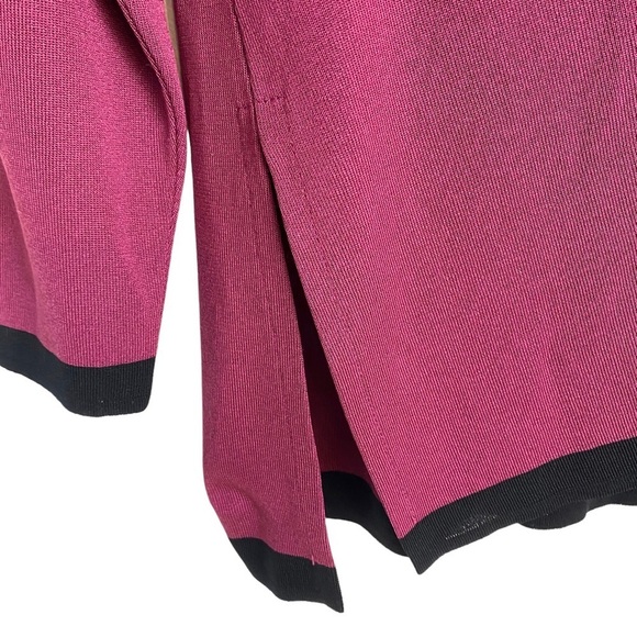 Exclusively Misook Size Large Sweater Cardigan Slinky Knit Raspberry Pink Topper - Picture 5 of 10